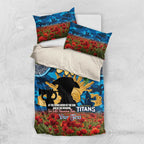 Personalised Titans Rugby ANZAC Day Bedding Set Last Post Poppy We Will Remember Them