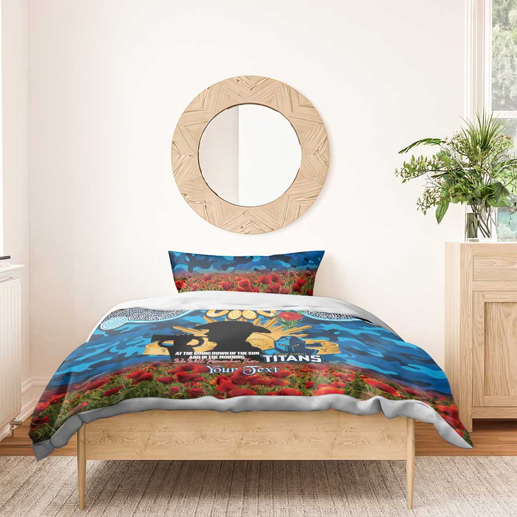 Personalised Titans Rugby ANZAC Day Bedding Set Last Post Poppy We Will Remember Them