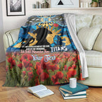 Personalised Titans Rugby ANZAC Day Blanket Last Post Poppy We Will Remember Them