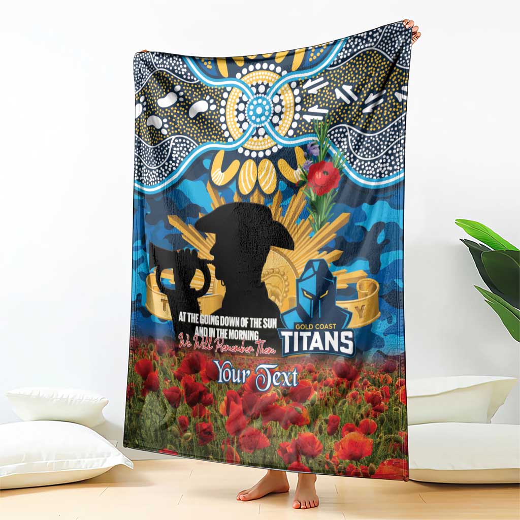 Personalised Titans Rugby ANZAC Day Blanket Last Post Poppy We Will Remember Them