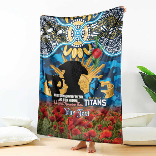 Personalised Titans Rugby ANZAC Day Blanket Last Post Poppy We Will Remember Them