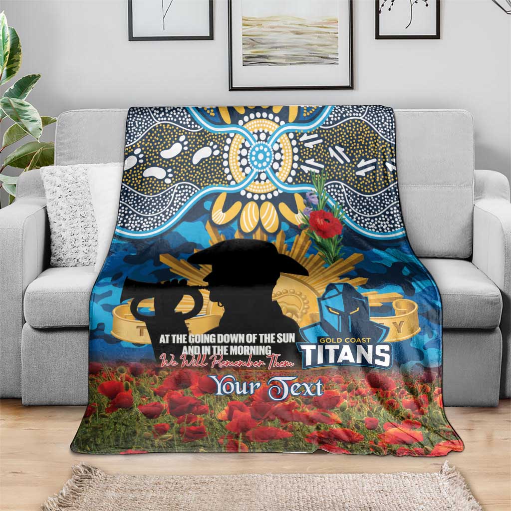 Personalised Titans Rugby ANZAC Day Blanket Last Post Poppy We Will Remember Them