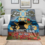 Personalised Titans Rugby ANZAC Day Blanket Last Post Poppy We Will Remember Them