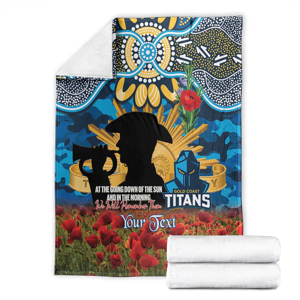 Personalised Titans Rugby ANZAC Day Blanket Last Post Poppy We Will Remember Them
