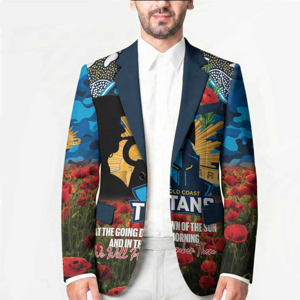 Personalised Titans Rugby ANZAC Day Blazer Last Post Poppy We Will Remember Them