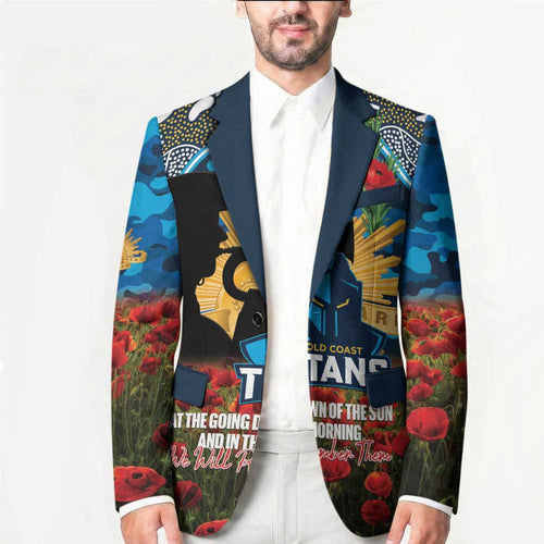 Personalised Titans Rugby ANZAC Day Blazer Last Post Poppy We Will Remember Them