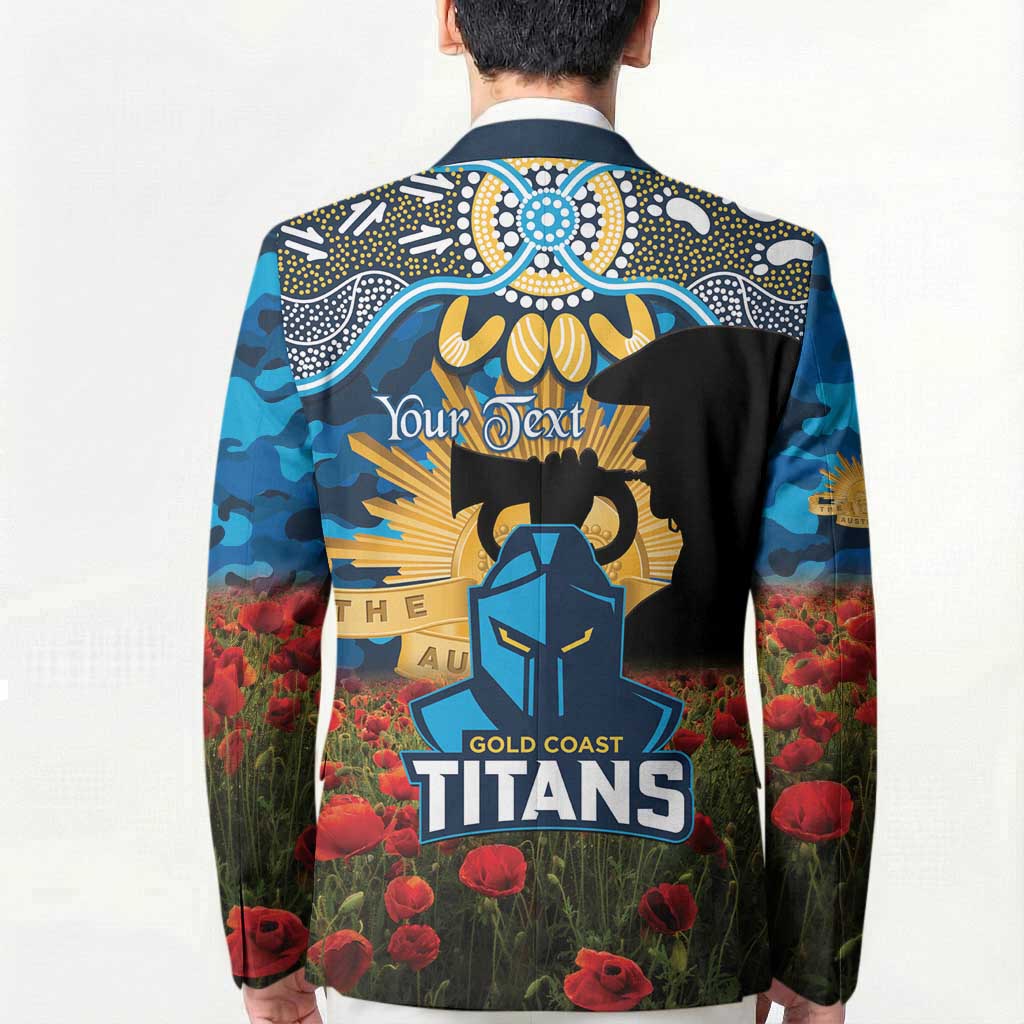 Personalised Titans Rugby ANZAC Day Blazer Last Post Poppy We Will Remember Them