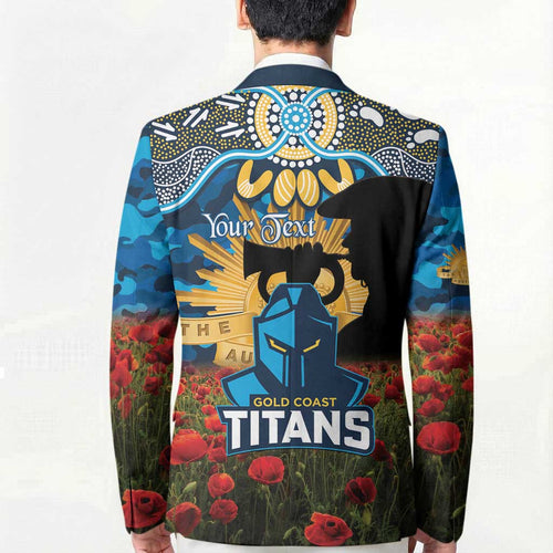 Personalised Titans Rugby ANZAC Day Blazer Last Post Poppy We Will Remember Them