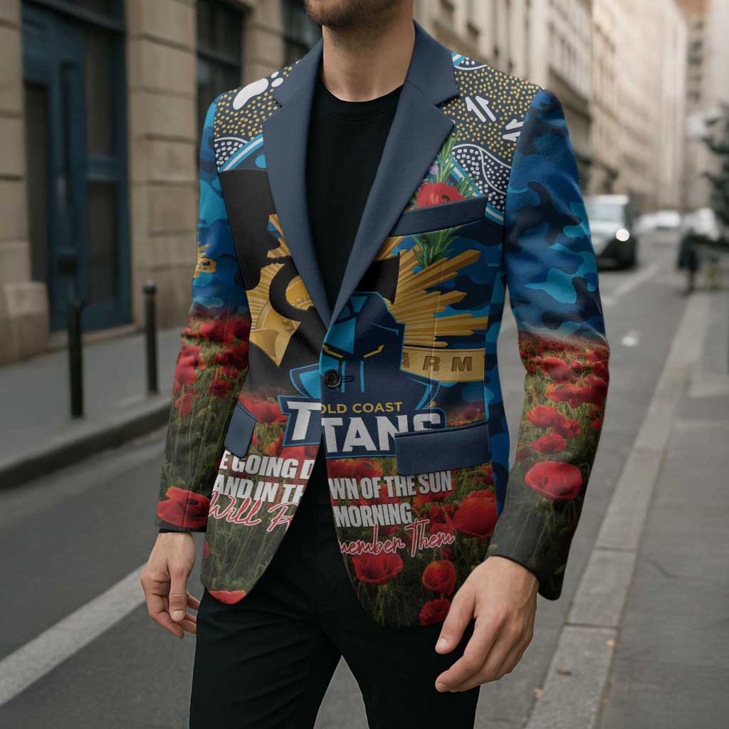 Personalised Titans Rugby ANZAC Day Blazer Last Post Poppy We Will Remember Them