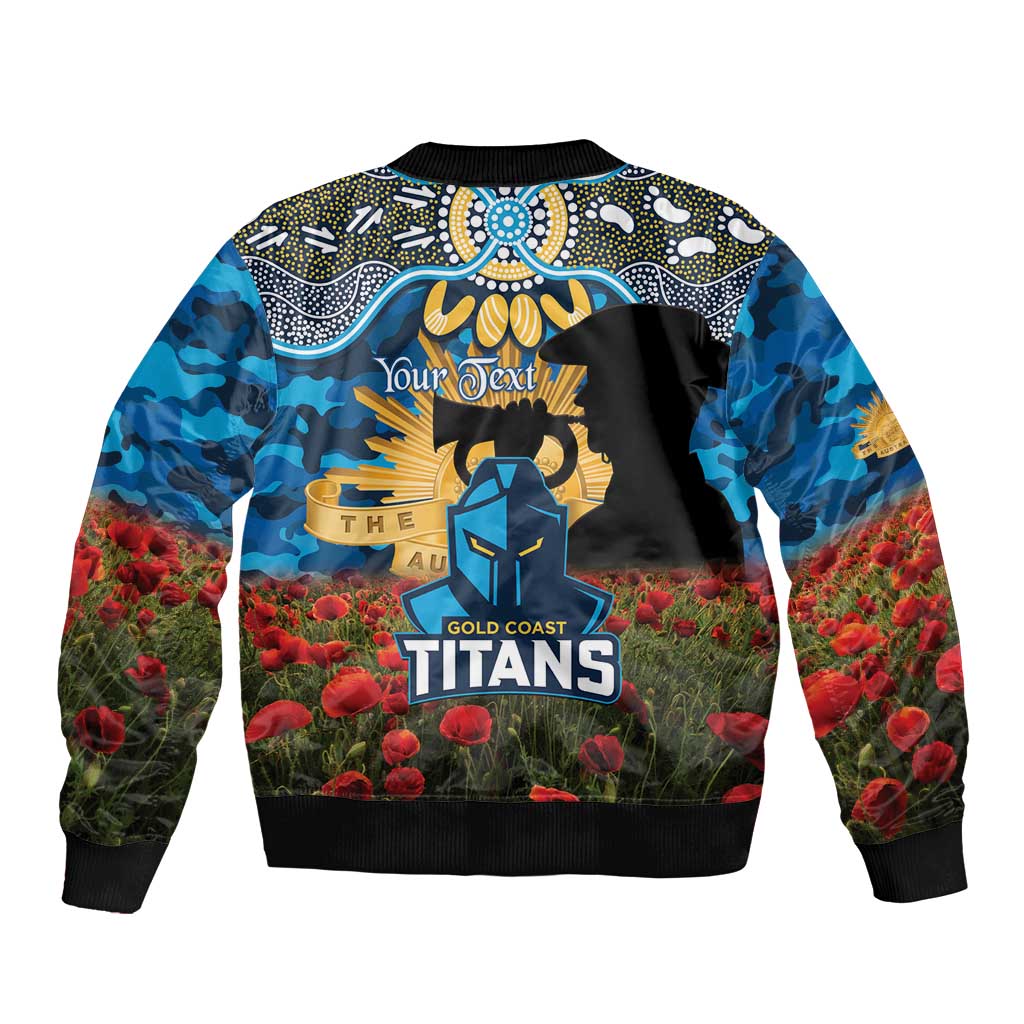 Personalised Titans Rugby ANZAC Day Bomber Jacket Last Post Poppy We Will Remember Them