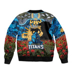 Personalised Titans Rugby ANZAC Day Bomber Jacket Last Post Poppy We Will Remember Them