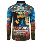 Personalised Titans Rugby ANZAC Day Button Sweatshirt Last Post Poppy We Will Remember Them