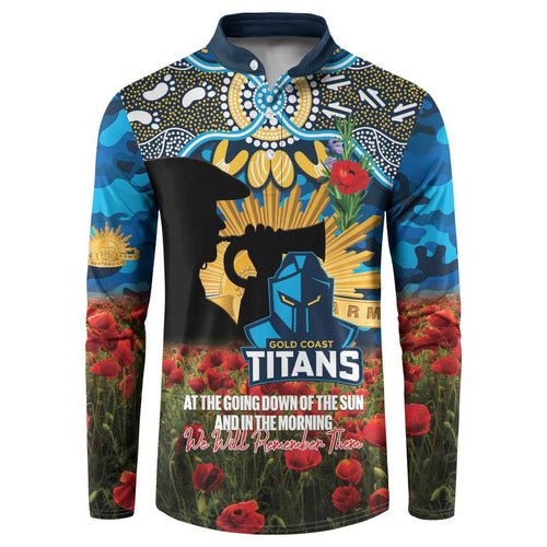 Personalised Titans Rugby ANZAC Day Button Sweatshirt Last Post Poppy We Will Remember Them