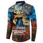 Personalised Titans Rugby ANZAC Day Button Sweatshirt Last Post Poppy We Will Remember Them