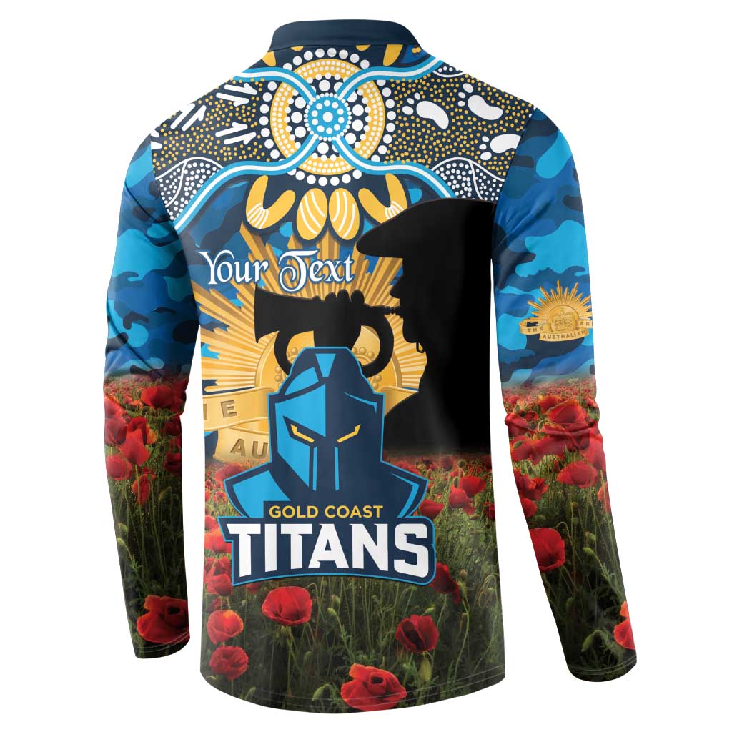 Personalised Titans Rugby ANZAC Day Button Sweatshirt Last Post Poppy We Will Remember Them