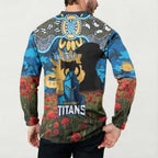 Personalised Titans Rugby ANZAC Day Button Sweatshirt Last Post Poppy We Will Remember Them