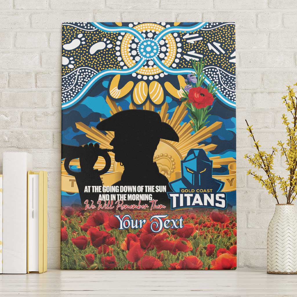 Personalised Titans Rugby ANZAC Day Canvas Wall Art Last Post Poppy We Will Remember Them