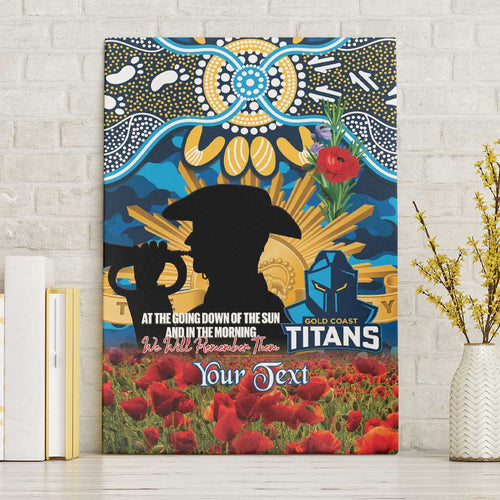 Personalised Titans Rugby ANZAC Day Canvas Wall Art Last Post Poppy We Will Remember Them