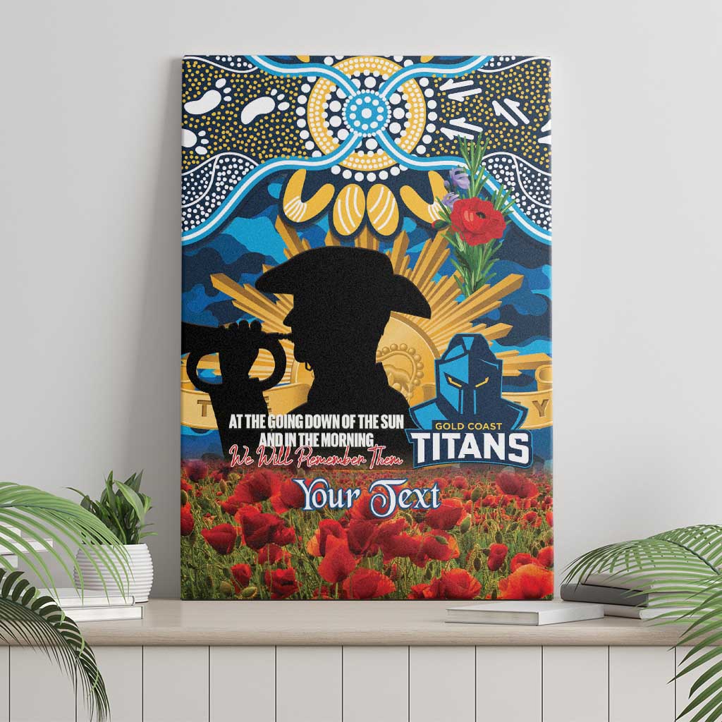 Personalised Titans Rugby ANZAC Day Canvas Wall Art Last Post Poppy We Will Remember Them