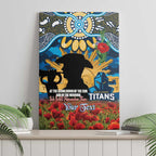 Personalised Titans Rugby ANZAC Day Canvas Wall Art Last Post Poppy We Will Remember Them