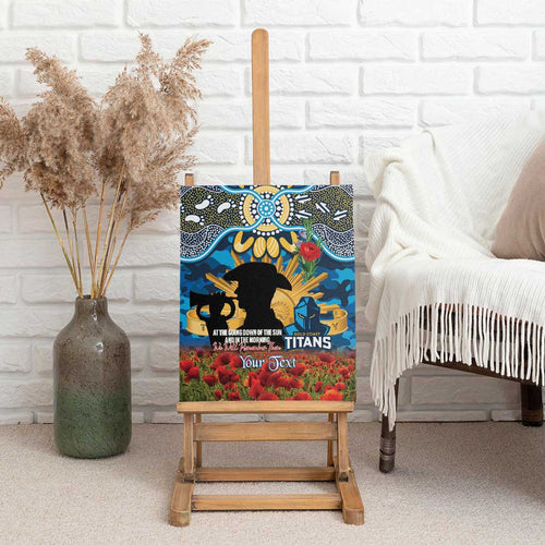 Personalised Titans Rugby ANZAC Day Canvas Wall Art Last Post Poppy We Will Remember Them