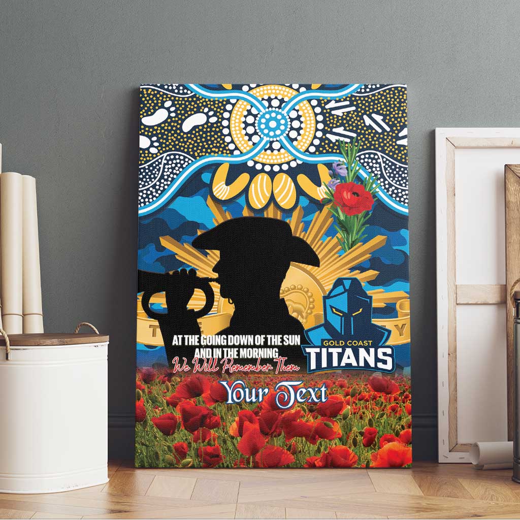 Personalised Titans Rugby ANZAC Day Canvas Wall Art Last Post Poppy We Will Remember Them