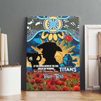Personalised Titans Rugby ANZAC Day Canvas Wall Art Last Post Poppy We Will Remember Them