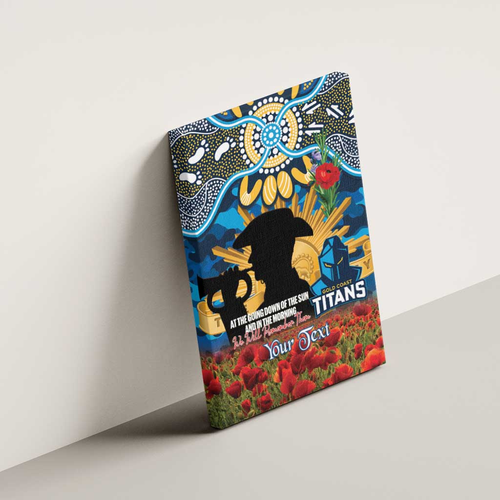 Personalised Titans Rugby ANZAC Day Canvas Wall Art Last Post Poppy We Will Remember Them