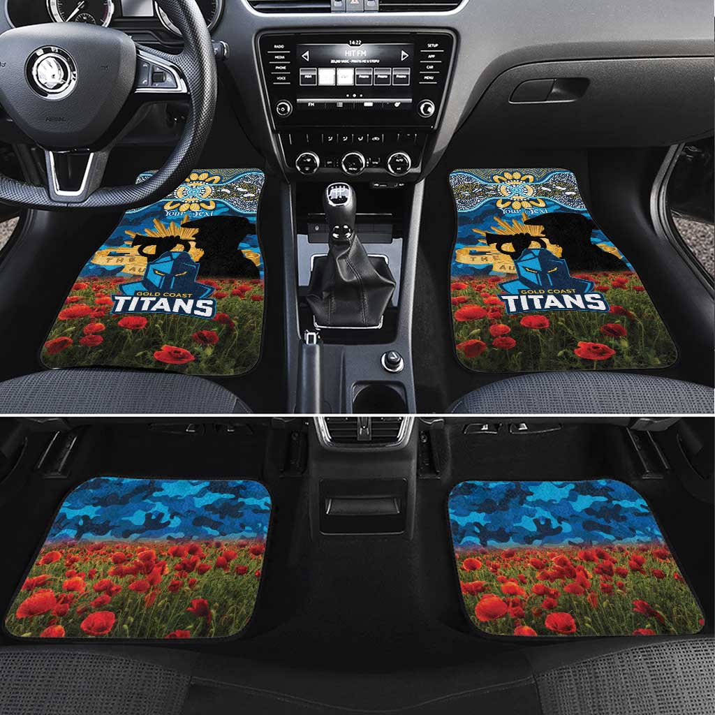 Personalised Titans Rugby ANZAC Day Car Mats Last Post Poppy We Will Remember Them