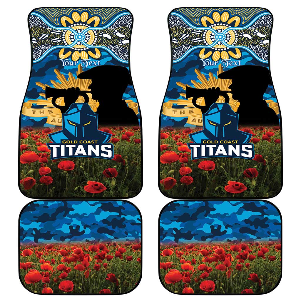 Personalised Titans Rugby ANZAC Day Car Mats Last Post Poppy We Will Remember Them