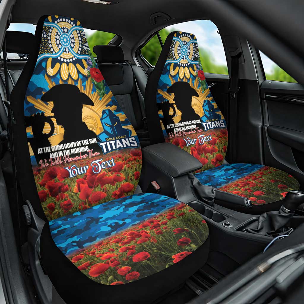 Personalised Titans Rugby ANZAC Day Car Seat Cover Last Post Poppy We Will Remember Them