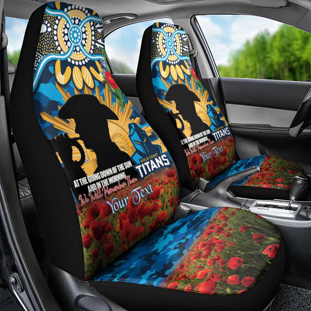 Personalised Titans Rugby ANZAC Day Car Seat Cover Last Post Poppy We Will Remember Them