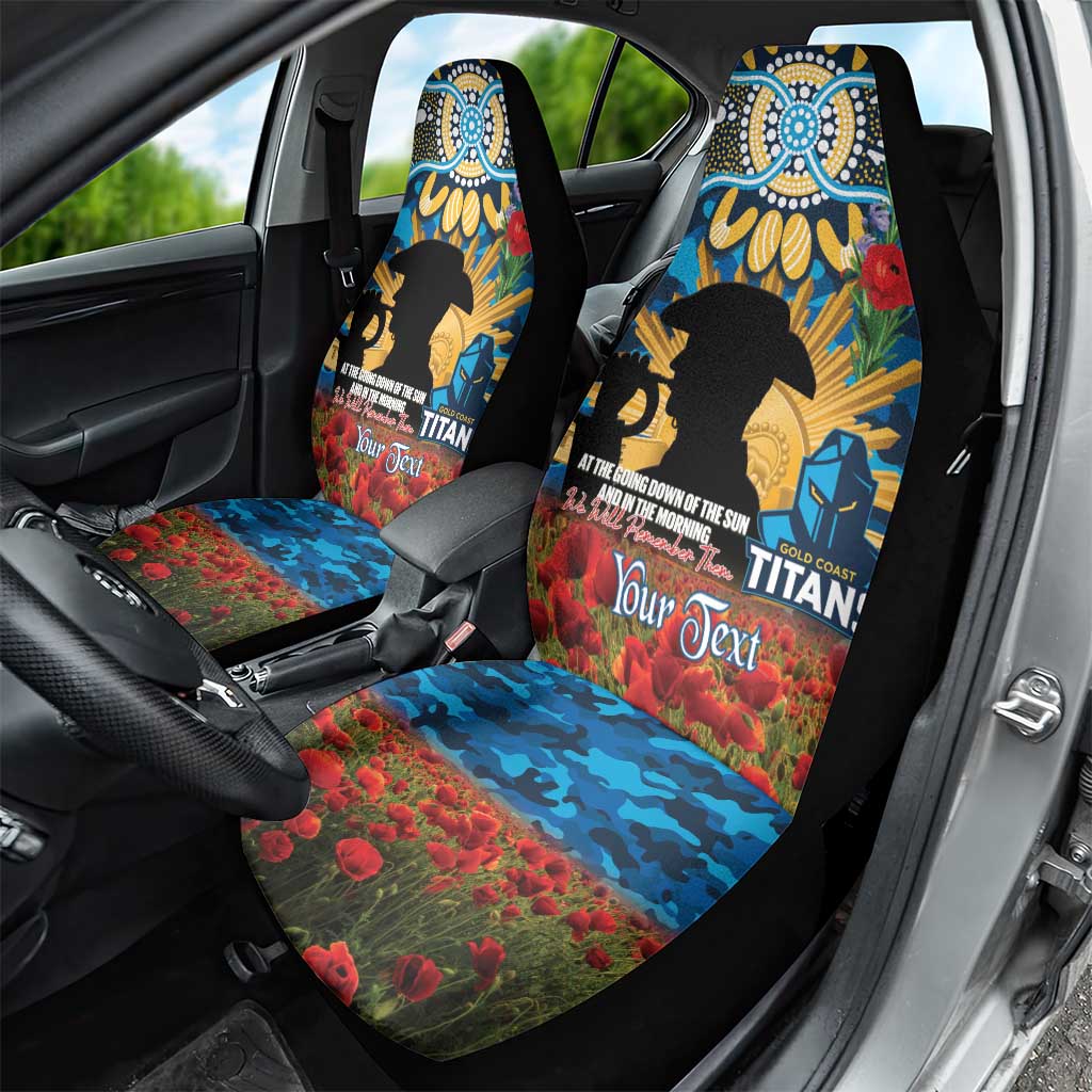 Personalised Titans Rugby ANZAC Day Car Seat Cover Last Post Poppy We Will Remember Them