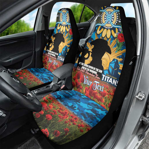 Personalised Titans Rugby ANZAC Day Car Seat Cover Last Post Poppy We Will Remember Them
