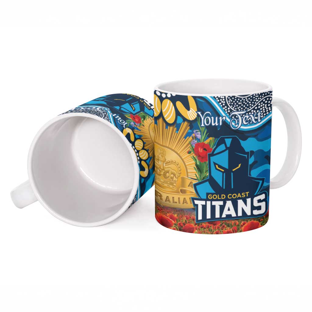 Personalised Titans Rugby ANZAC Day Ceramic Mug Last Post Poppy We Will Remember Them