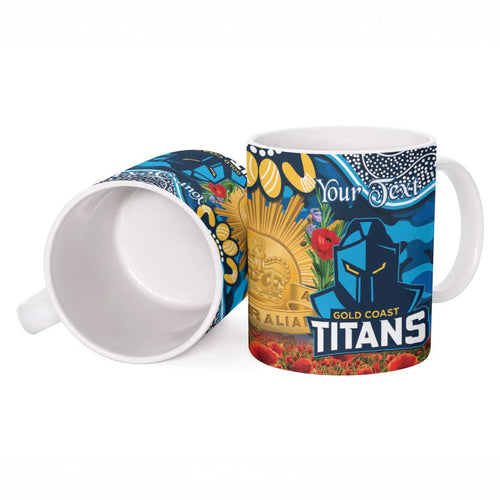Personalised Titans Rugby ANZAC Day Ceramic Mug Last Post Poppy We Will Remember Them