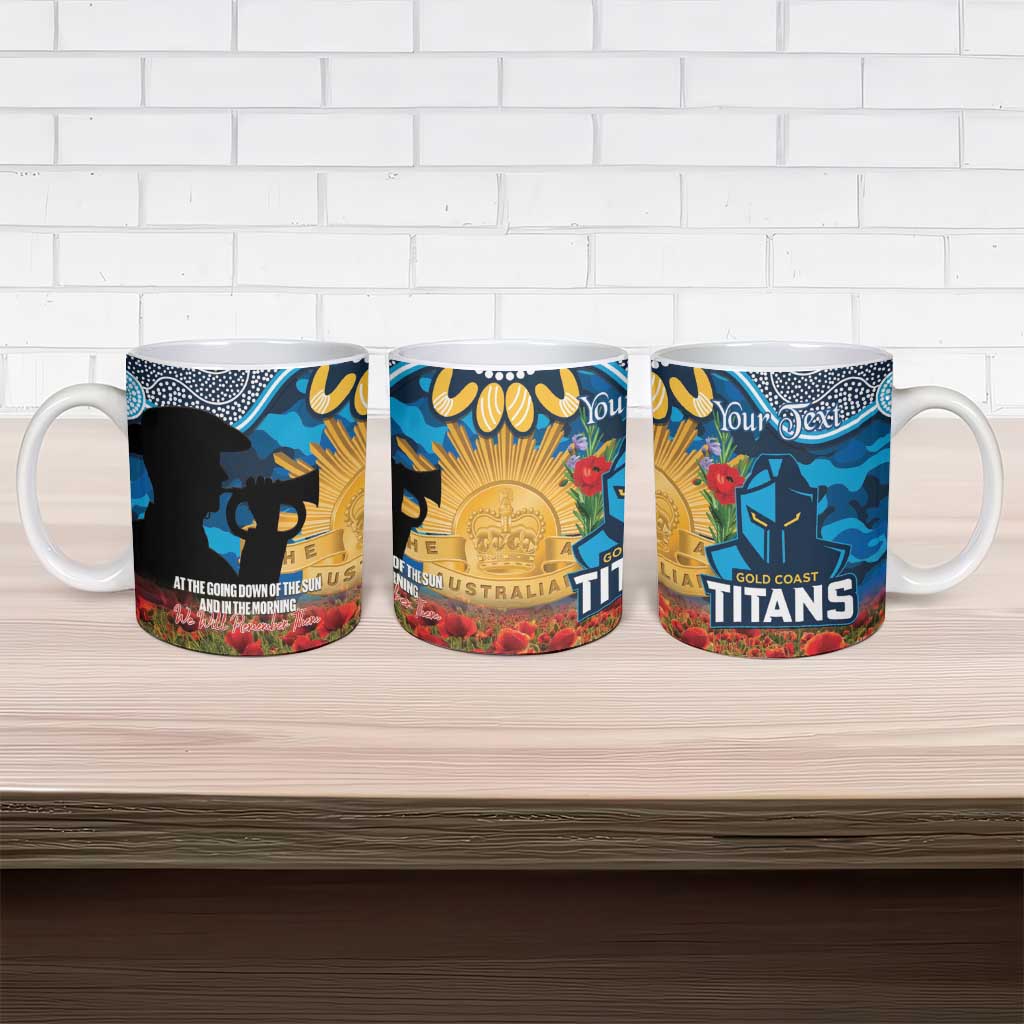 Personalised Titans Rugby ANZAC Day Ceramic Mug Last Post Poppy We Will Remember Them