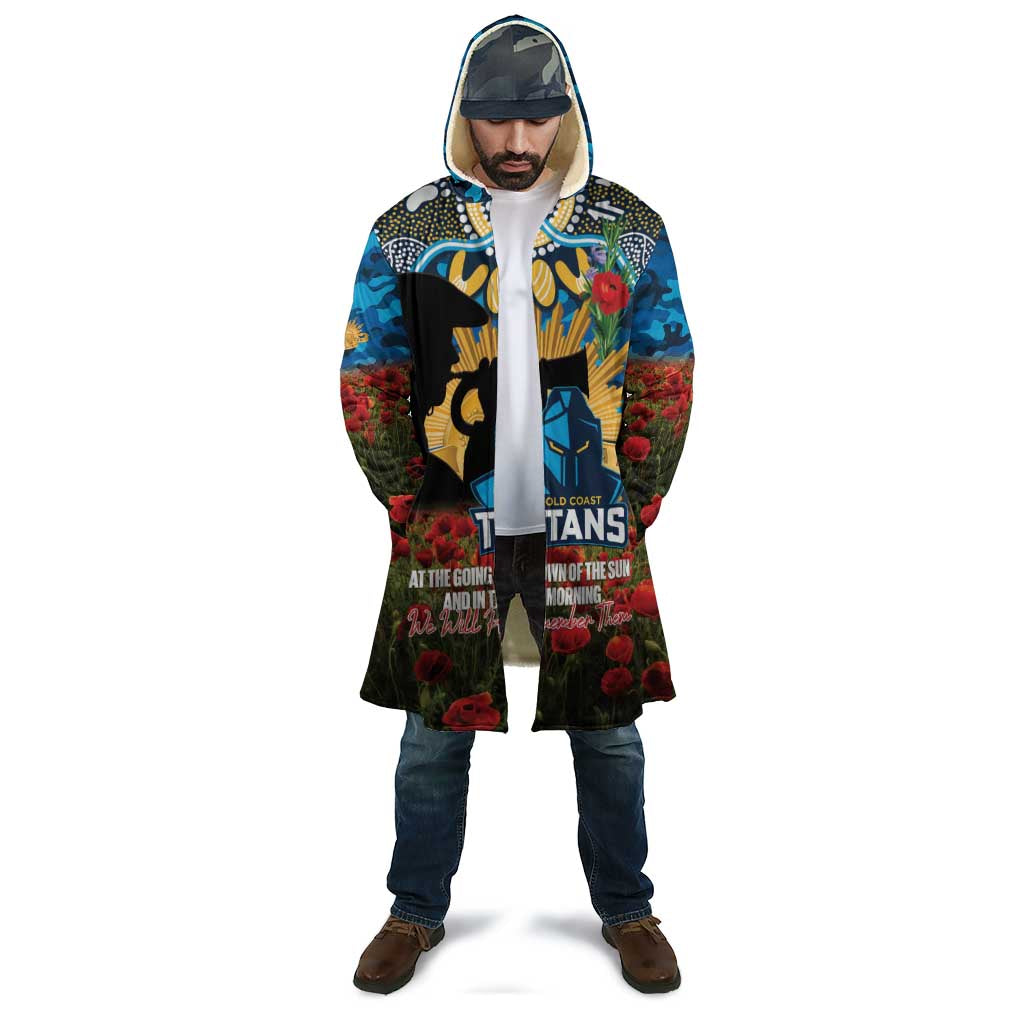 Personalised Titans Rugby ANZAC Day Cloak Last Post Poppy We Will Remember Them