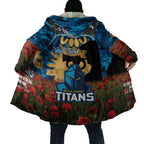 Personalised Titans Rugby ANZAC Day Cloak Last Post Poppy We Will Remember Them