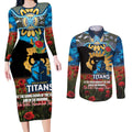 Personalised Titans Rugby ANZAC Day Couples Matching Long Sleeve Bodycon Dress and Long Sleeve Button Shirt Last Post Poppy We Will Remember Them