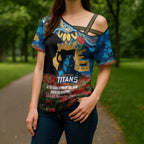 Personalised Titans Rugby ANZAC Day Cross Shoulder Shirt Last Post Poppy We Will Remember Them