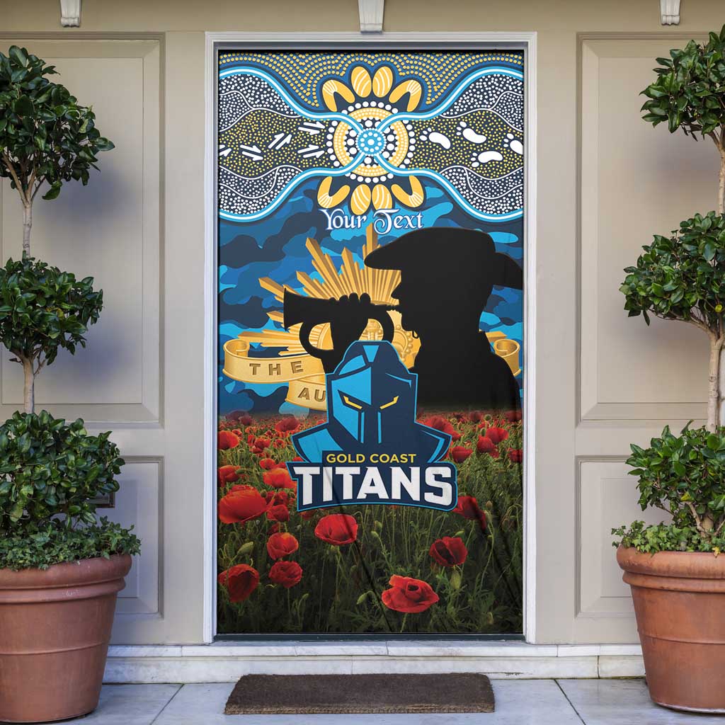 Personalised Titans Rugby ANZAC Day Door Cover Last Post Poppy We Will Remember Them