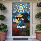 Personalised Titans Rugby ANZAC Day Door Cover Last Post Poppy We Will Remember Them
