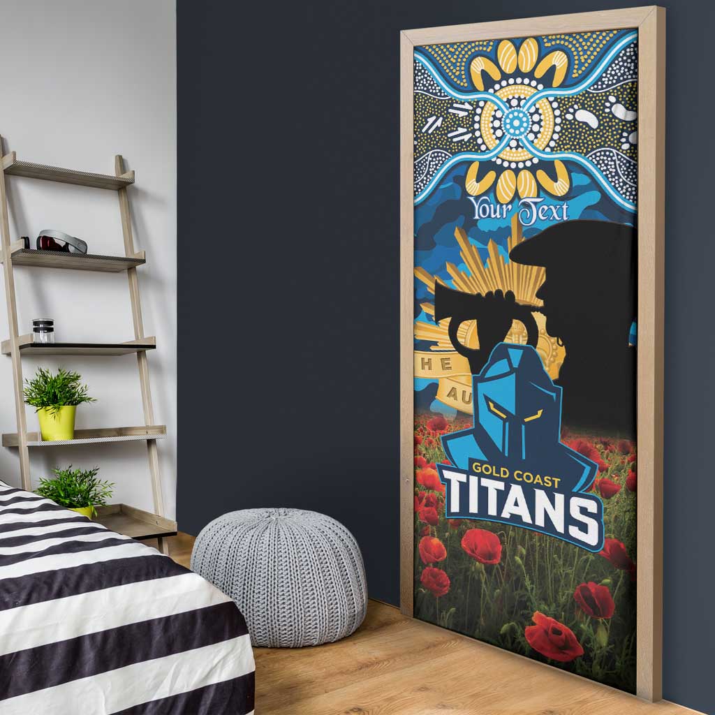 Personalised Titans Rugby ANZAC Day Door Cover Last Post Poppy We Will Remember Them