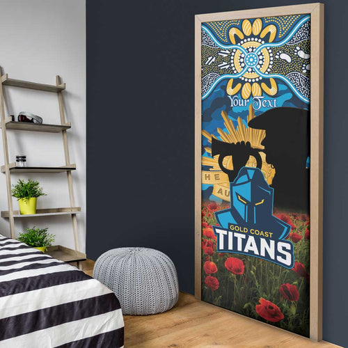 Personalised Titans Rugby ANZAC Day Door Cover Last Post Poppy We Will Remember Them
