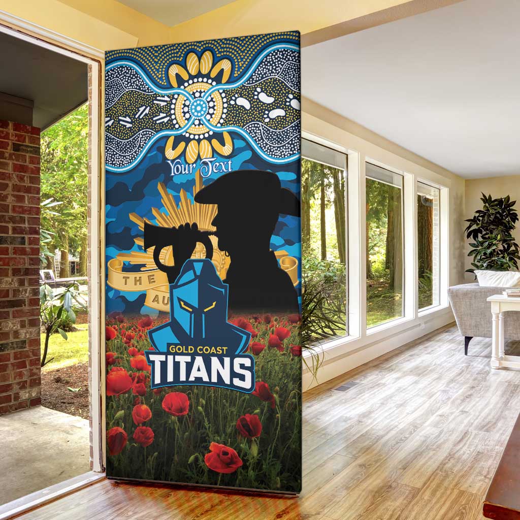 Personalised Titans Rugby ANZAC Day Door Cover Last Post Poppy We Will Remember Them