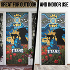 Personalised Titans Rugby ANZAC Day Door Cover Last Post Poppy We Will Remember Them