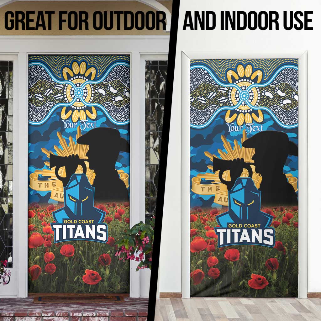 Personalised Titans Rugby ANZAC Day Door Cover Last Post Poppy We Will Remember Them