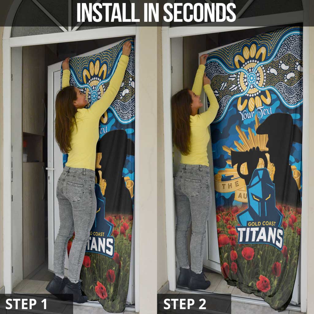 Personalised Titans Rugby ANZAC Day Door Cover Last Post Poppy We Will Remember Them