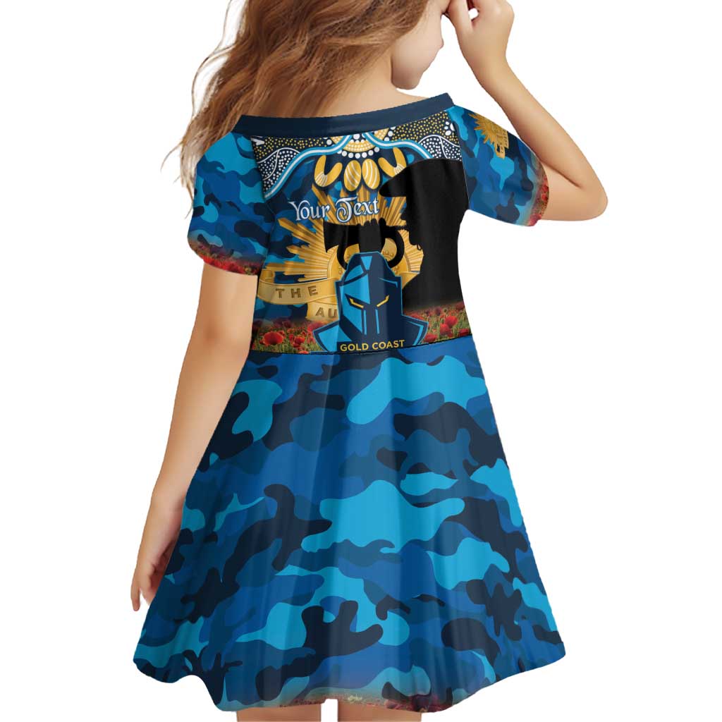 Personalised Titans Rugby ANZAC Day Family Matching Off Shoulder Maxi Dress and Hawaiian Shirt Last Post Poppy We Will Remember Them